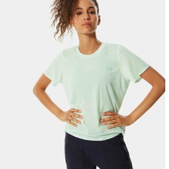 The North Face Wander Twist Back Short Sleeve Athletic Shirt Mint Green Size M - Picture 2 of 13